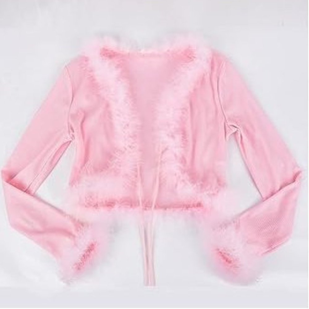 NWT Beautiful Matching Barbie Pink Feather Bustier Purse Shoes Sweater Set - Picture 9 of 14